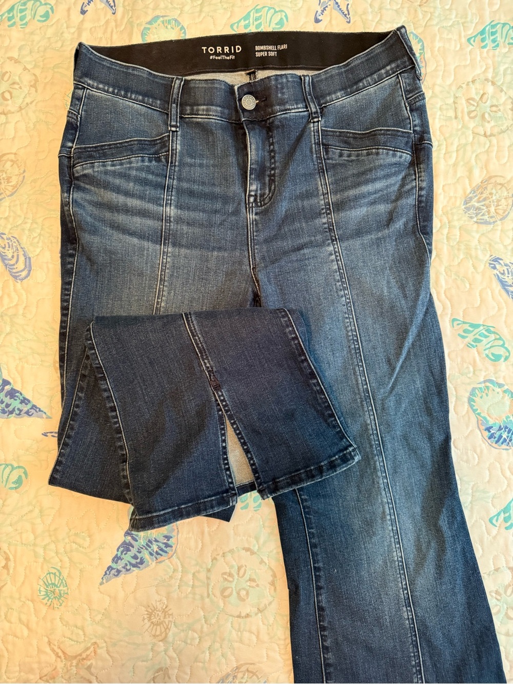 torrid Dark Wash High-Rise Flare Jeans - Blue